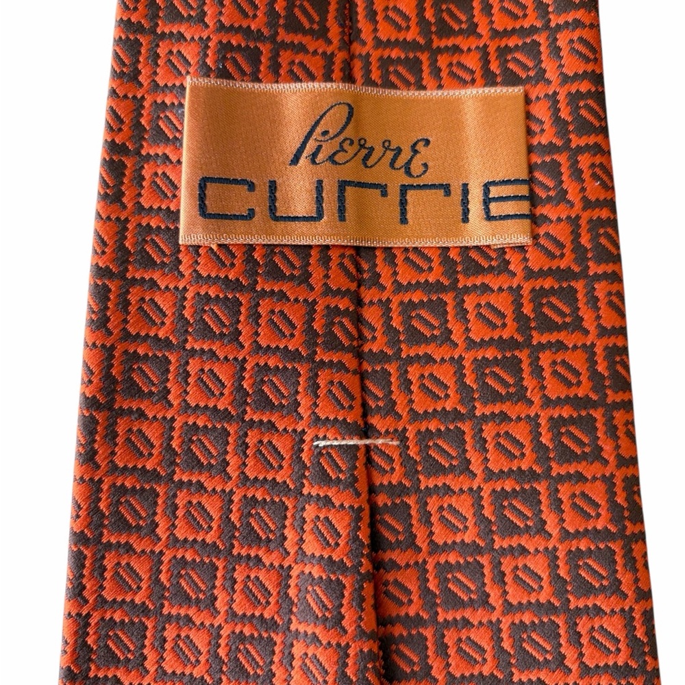Orange and Black Geometric Tie